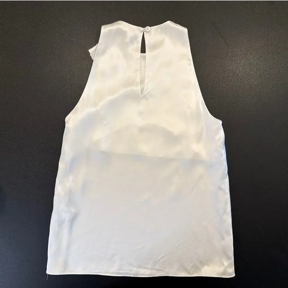 NWT Eleventy Silk Tank Blouse Sleeveless Made in Italy, White, Women's Size 00